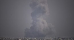 The Israeli military issued an evacuation order for residents of parts of Gaza City on Friday ahead of an attack. Pictured: Smoke rises to the sky following an Israeli strike in the Gaza Strip as seen from southern Israel, Friday, June 6