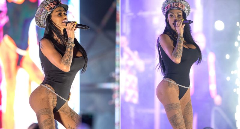Katie Price sparks concern with her skinny frame as she performs on stage in tiny bodysuit