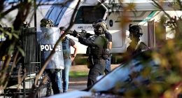 NSW Police were trying to speak to a man at a caravan park in Elderslie on Thursday when he allegedly armed himself with a knife and made threats to self-harm on