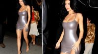 Kylie Jenner slips into skintight latex minidress for night out