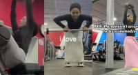 Lady raises eyebrows with gym outfit