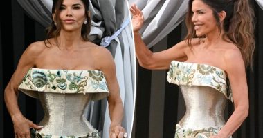 Lauren Sánchez kicks off wedding festivities in corseted couture