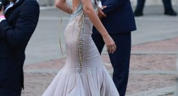 Vittoria Ceretti was a vision of beauty on Thursday night as she made a glamorous outing in Venice ahead of Lauren Sanchez and Jeff Bezos' £20 million wedding