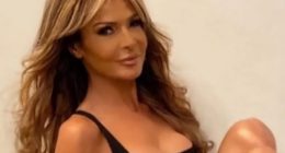 Lizzie Cundy stuns in busty black swimsuit as she teases mystery project with sizzling snap