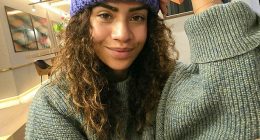 Matildas star Mary Fowler posted this image with one of the Beanies for Brain Cancer that she had purchased and had shipped to the UK