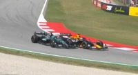 Max Verstappen COLLIDES with rival George Russell in closing stages of Spanish Grand Prix - as stewards launch investigation