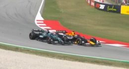 Max Verstappen COLLIDES with rival George Russell in closing stages of Spanish Grand Prix - as stewards launch investigation