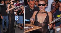 Miley Cyrus dares to bare in completely sheer black dress