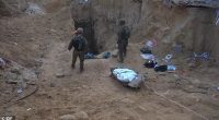 Sinwar's body was stuffed into a white body bag, attached to a small stretcher and hoisted out of a huge crater next to the hospital in stark footage shared by the IDF
