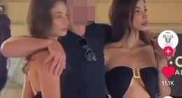 A high-profile Australian man (centre) was filmed chatting to two women on the streets of Monaco in footage he later allegedly spent 'an arm and a leg' to have deleted