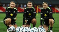 Caitlin Foord (left) and Steph Catley (centre) are both sitting out upcoming friendlies in WA