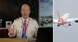 Captain Steve said the protrusion and the grey dot underneath the plane were evidence of the Ram Access Turbine (RAT) deploying
