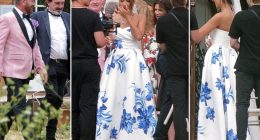 Nick Knowles marries Katie Dadzie as bride shuns tradition in blue floral gown as pair celebrate wedding day