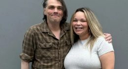 Noughties rock legend looks VERY different as he poses with pregnant YouTube star Trisha Paytas