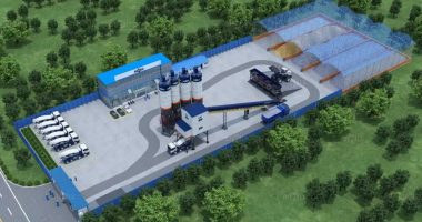A rendering of what the SMR concrete batch plant would look like on Hargrvove Grade.