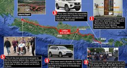 After the shooting, the suspects allegedly travelled across Indonesia in a bid to flee the country