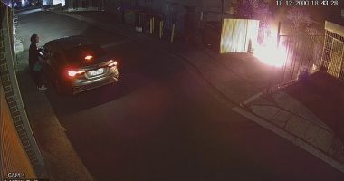 An arsonist targeted Eat Fuh in Marrickville two nights in a row (pictured, the first attack)