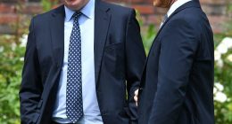 It is understood Prince Harry (right) discussed changing his family name with Earl Spencer (left)