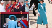 Princess Kate stuns in sky blue as she appears at Trooping the Colour with William, Charles and kids