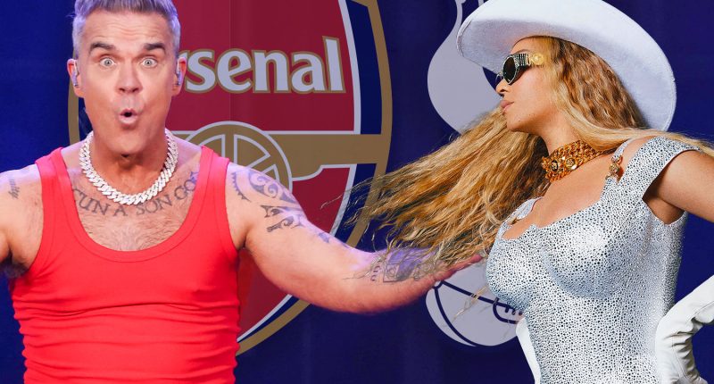 Robbie Williams goes head to head with Beyonce in pop superstars’ North London derby
