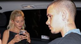 Romeo Beckham, 22, sparks romance rumours with German model Caroline Daur, 30, in Paris as they leave hotel after party