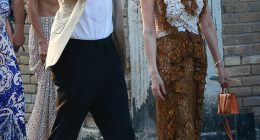 Tom Brady chatted away to one of billionaire Rupert Murdoch's glamorous ex-wives during Jeff Bezos and Lauren Sanchez's wedding festivities this week