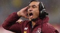 Maroons assistant coach and former champion halfback Johnathan Thurston barks instructions from the sideline