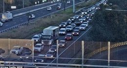 There are massive traffic delays on the M4 after a four-vehicle crash