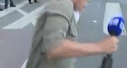 Australian reporter Lauren Tomasi (pictured) was shot by a rubber bullet whiel reporting on the LA riots