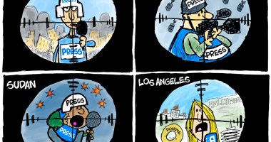 Clay Jones journalists crosshairs