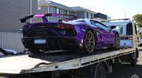 A purple Lamborghini was seized by police as part of the operation