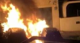 CCTV shows the vehicles parked in Russell Lea explode, as part of a targeted arson attack