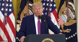 US president Donald Trump (pictured) has threateningly told Iran to agree to a nuclear deal before there is 'nothing left'