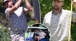 Travis Kelce goes golfing with pal at Florida country club as he unwinds during offseason training