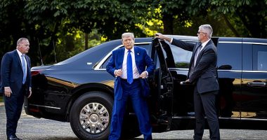 President Donald Trump arrives at the Huis ten Bosch Palace for dinner kicking off the NATO Summit in Hague, Netherlands on June 24, 2025