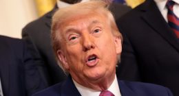 Trump's Gigantic Bald Spot Sneaks Out As Bleached Combover Does Him Dirty