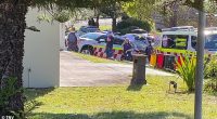 Police and paramedics rushed to a Fingal Bay home just after midday on Monday
