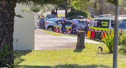 Police and paramedics rushed to a Fingal Bay home just after midday on Monday