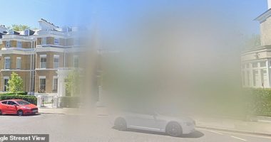 This home, in Phillimore Gardens in Kensington, has been blurred out. The road is home to some of the most expensive houses in the country