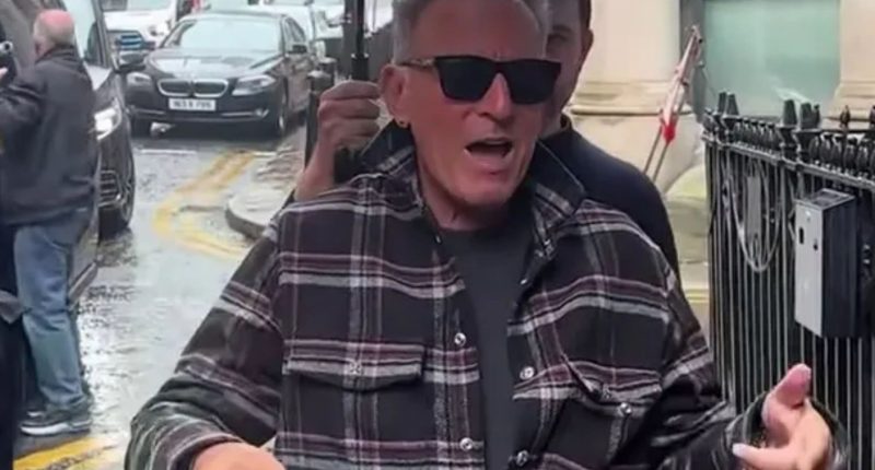 Watch savage moment ‘furious’ Bruce Springsteen refuses to sign autographs for fans waiting in the rain in Manchester
