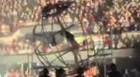 Watch the moment Katy Perry almost FALLS as prop tilts in the air just a day after Beyonce suffered scary stage moment