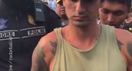 An Australian staying in Bali, Philip James Nelson (pictured) was halted by Bali police while driving a scooter without a helmet