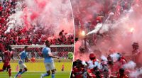 Wydad fans throw flares on field, feud with security at FIFA Club World Cup game versus Manchester City