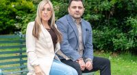 Father-of-two Simon Correia, 48, (right) was hauled before the courts after being falsely accused of intimately groping and touching the waiter’s bottom. Right, his wife Clare, 45