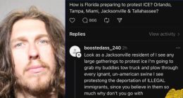 ‘Going to grab my buddies tow truck’: Florida man threatens to ‘plow through’ ICE protesters, says they should ‘go with’ people being deported, cops say