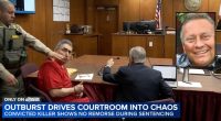 ‘I’m going to eat your f—ing heart!’: Murder victim’s son lashes out at killer after he gives thumbs-up at sentencing, says he will ‘hunt’ him if he ever gets out