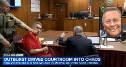 ‘I’m going to eat your f—ing heart!’: Murder victim’s son lashes out at killer after he gives thumbs-up at sentencing, says he will ‘hunt’ him if he ever gets out