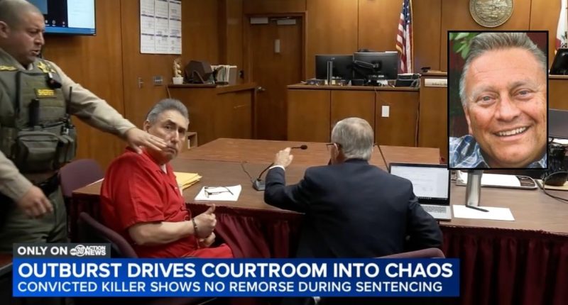 ‘I’m going to eat your f—ing heart!’: Murder victim’s son lashes out at killer after he gives thumbs-up at sentencing, says he will ‘hunt’ him if he ever gets out