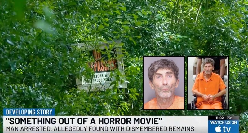 ‘Unusual smell’: Husband lounged on couch with wife’s remains all around him, stowed them in ‘containers’ around house, police say