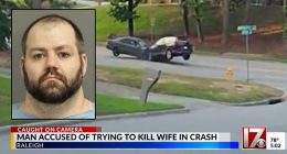 ‘We’re definitely going to the psych ward’: Man intentionally caused head-on car crash in an attempt to kill his wife, police say
